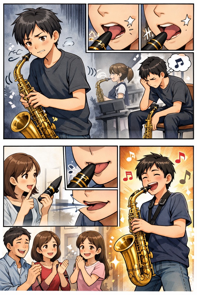 サックスタンギングの雑音を消す方法｜舌の当て方と息の使い方を正しく直すコツ